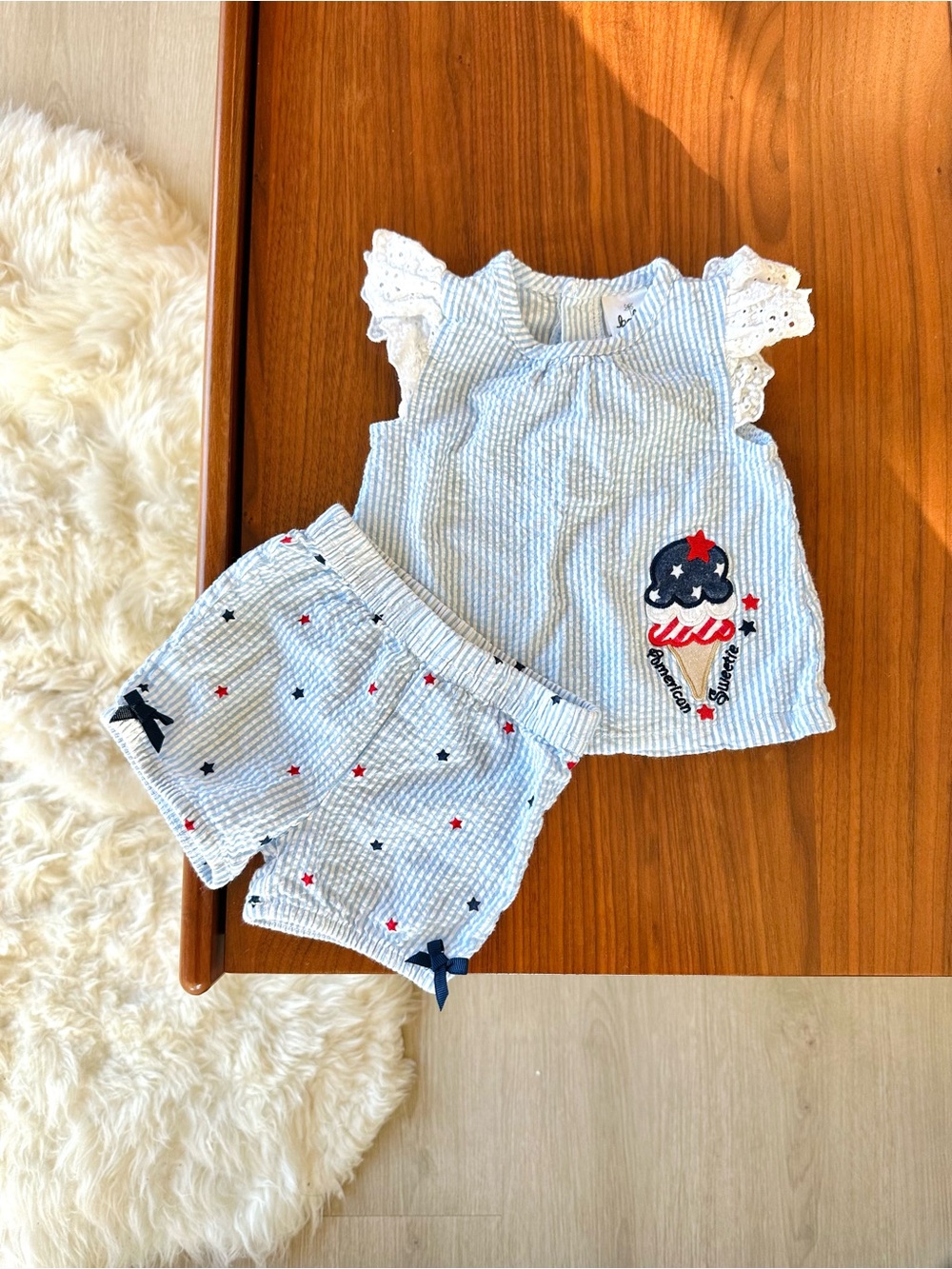 Baby Starters American Sweetiepie Ice Cream Embroidered Baby Set